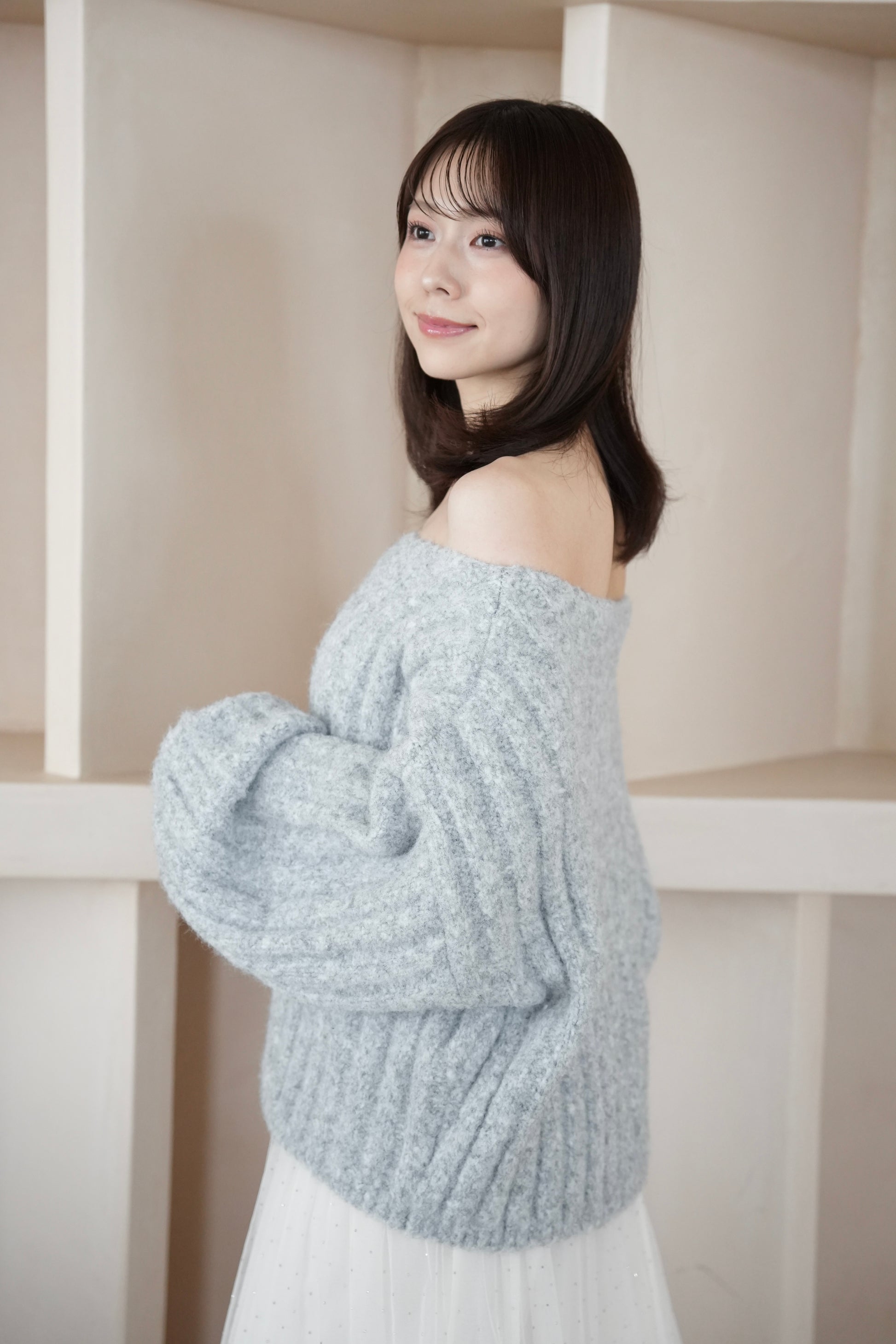 マシュマロタッチボリュームリブニット
