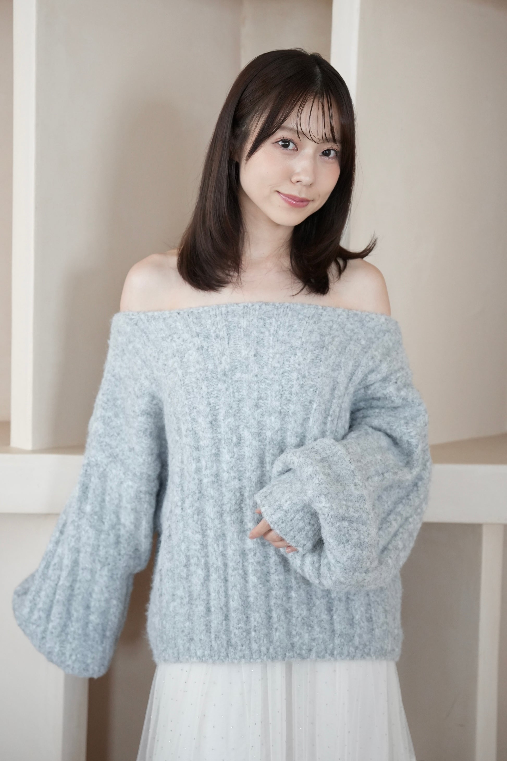 マシュマロタッチボリュームリブニット