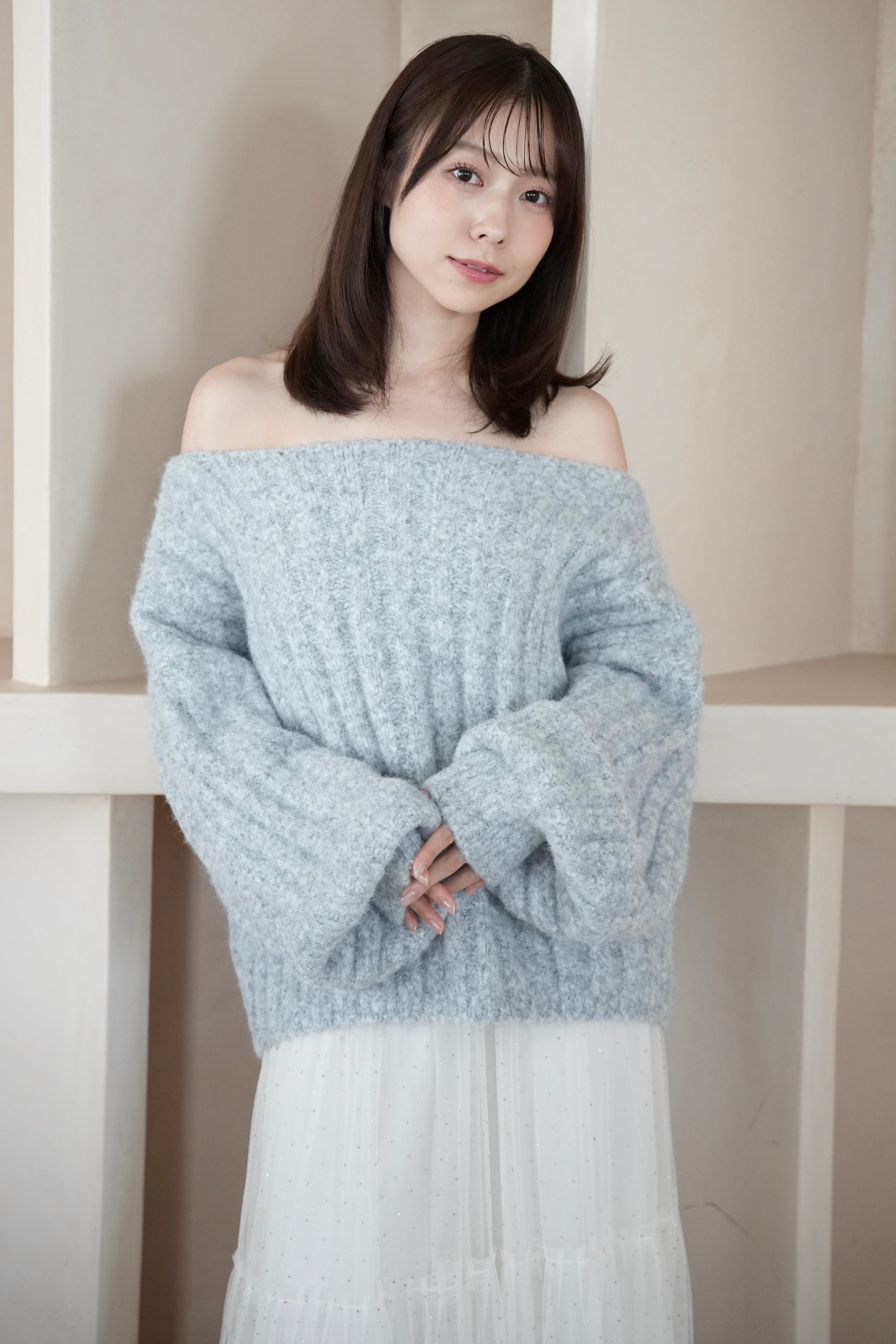 マシュマロタッチボリュームリブニット