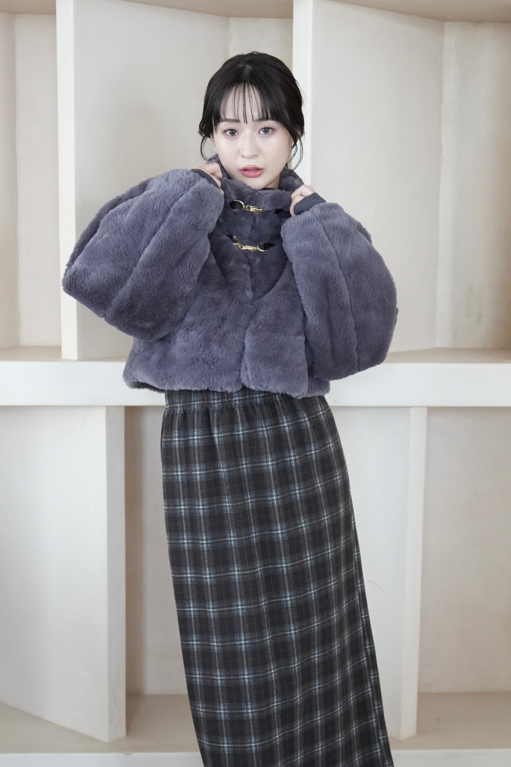 ラビットファーショートコート