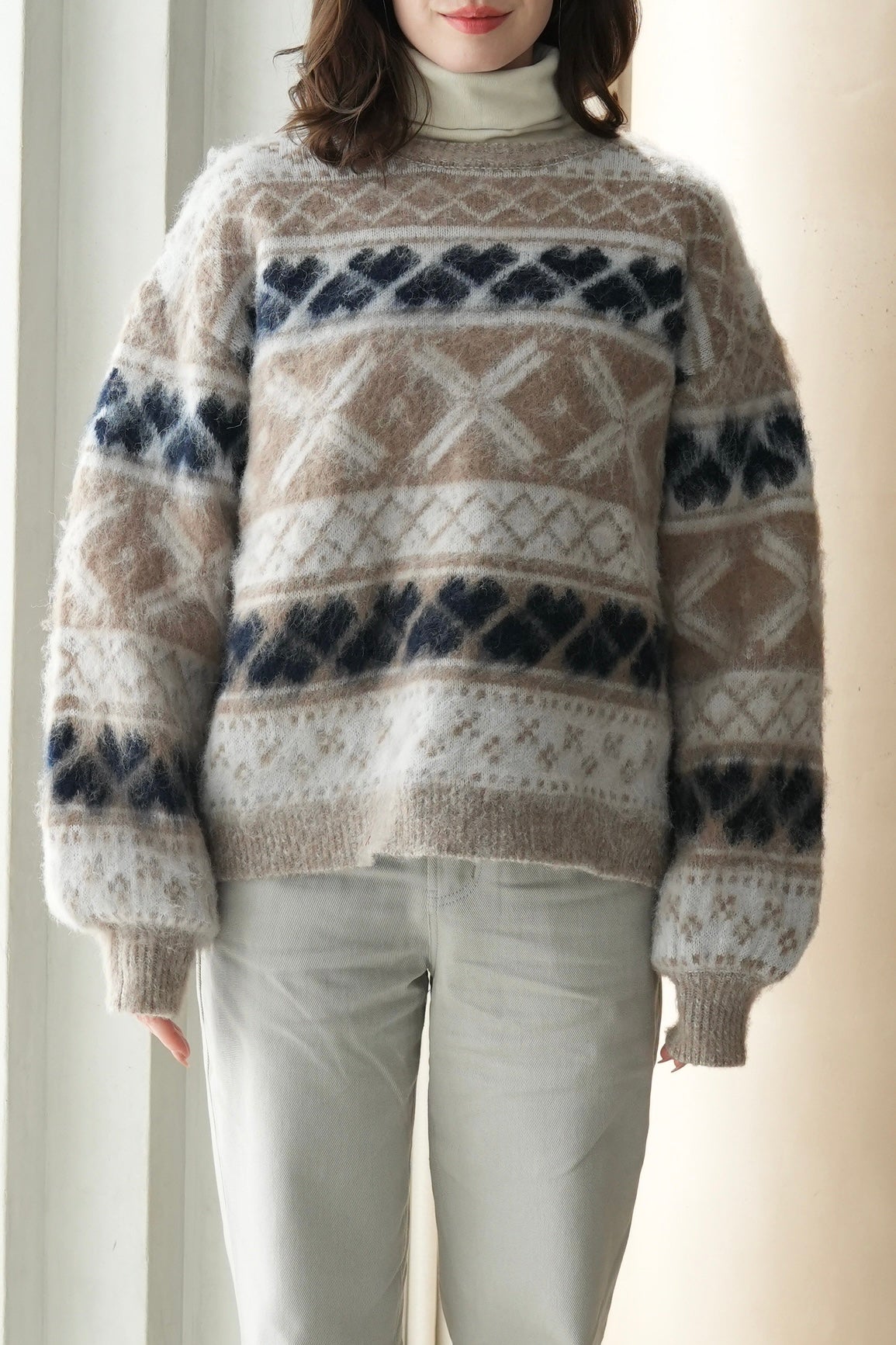 モヘアタッチノルディックニット