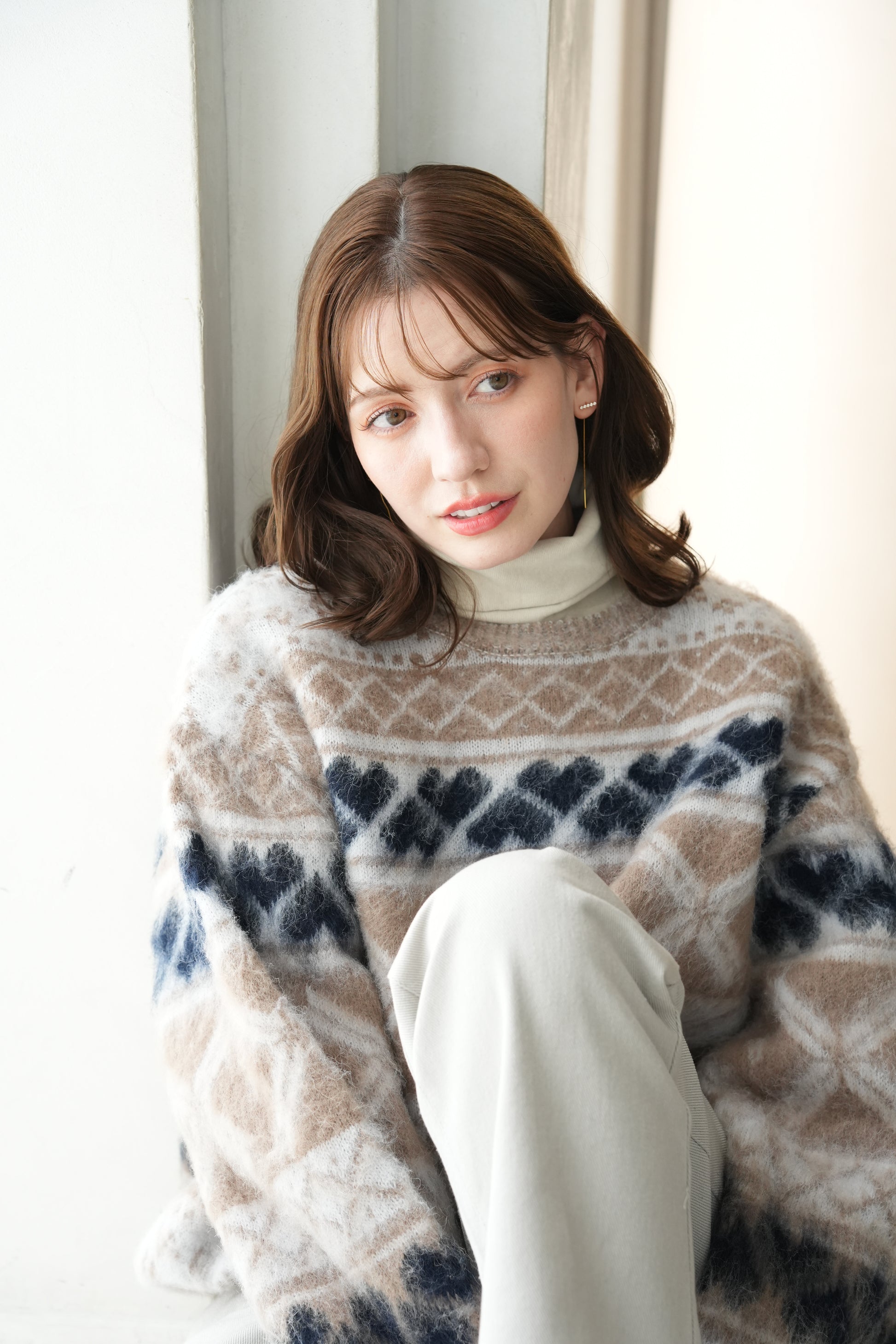 モヘアタッチノルディックニット