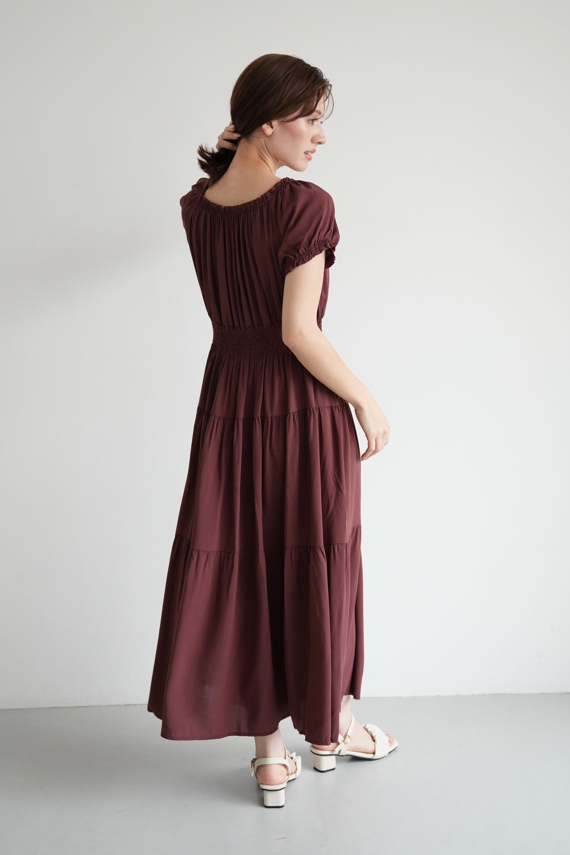 2WAYオフショルダーティアードワンピース